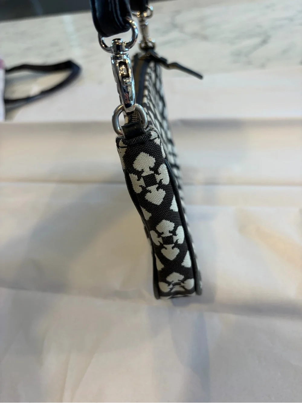 Kate Spade black, pink & white wristlet.